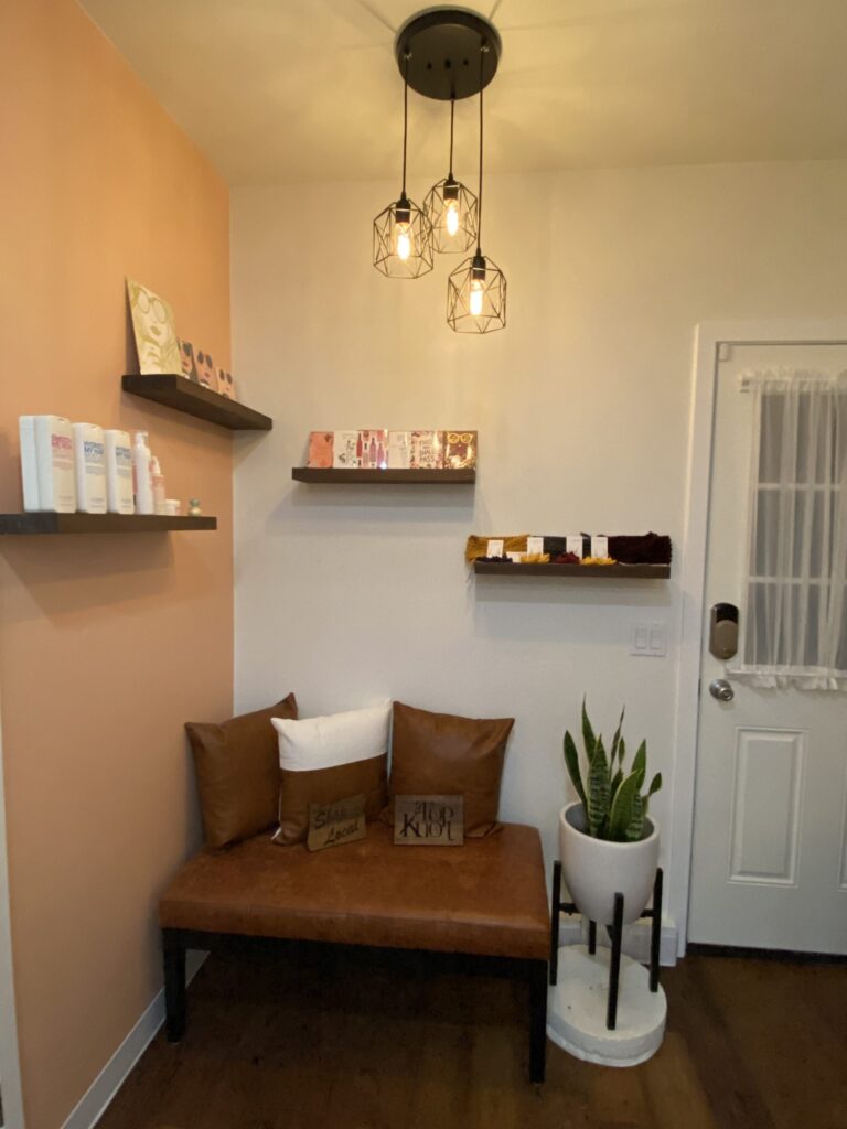 The original salon seating area