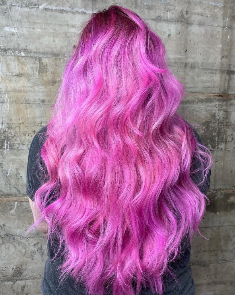 Vibrant vivid hair color by Top Knot Hair in Portland, example 1
