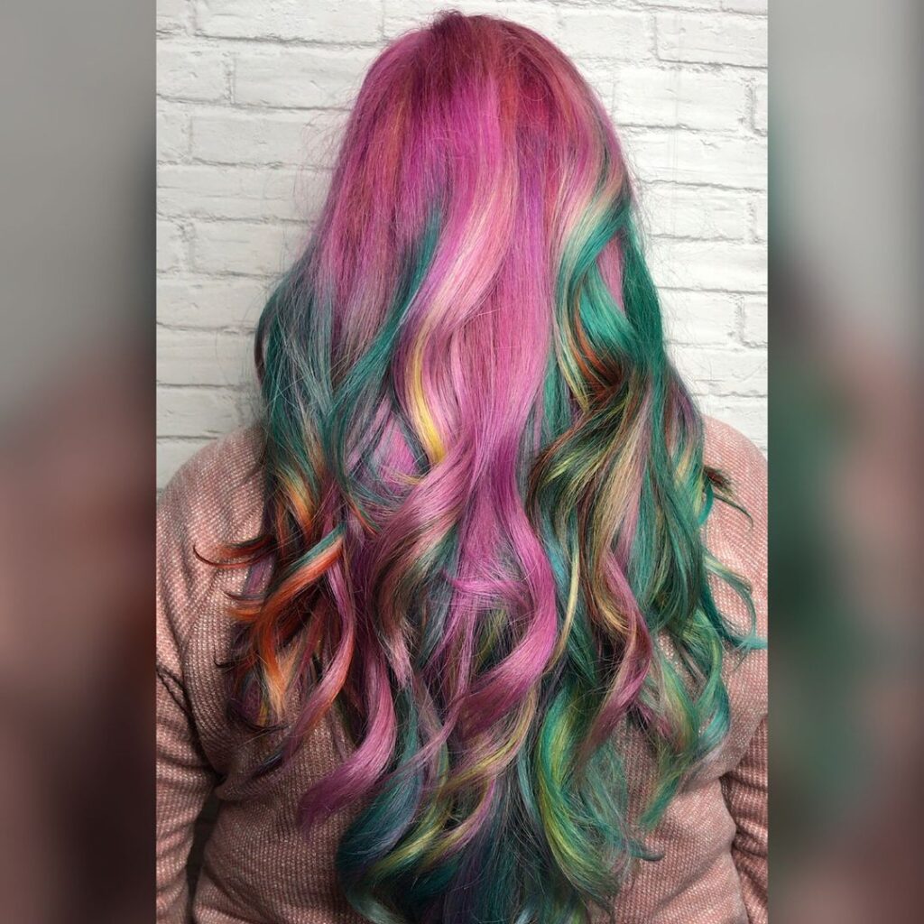 Vibrant vivid hair color by Top Knot Hair in Portland, example 5